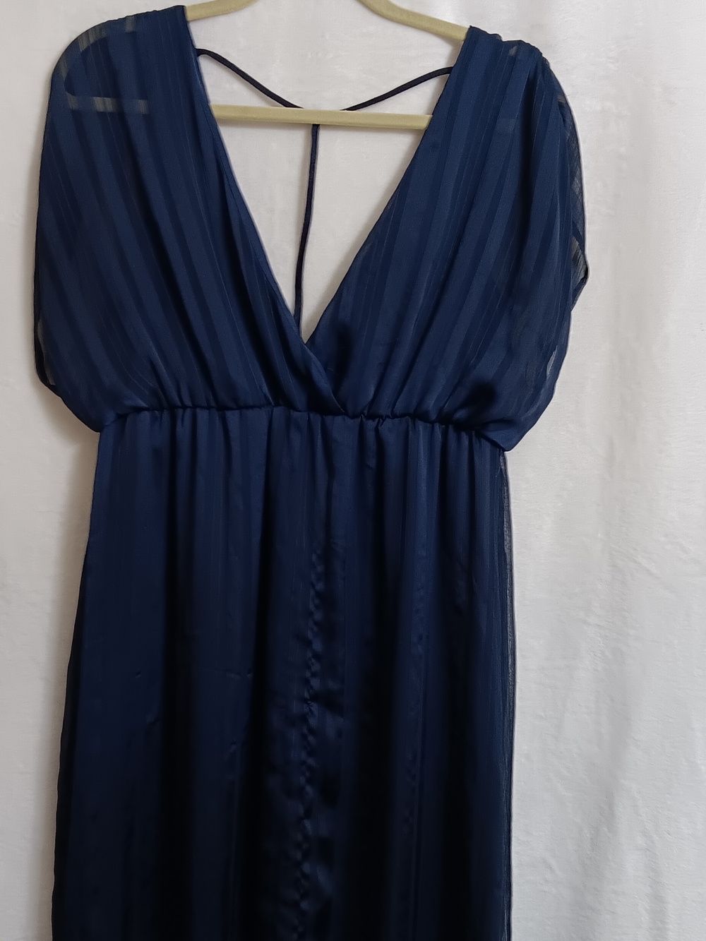Causal Navy Maxi Dress with V-Neck